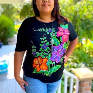 Vintage Royal Mohan Sequin Lily Tee